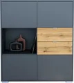 Produktbild: Vladon Highboard Milano, Sideboard mit 4 Türen Anthrazit matt und 2 Schubladen Eiche Evoke, Germany, Korpus Anthrazit matt (103 x 118x 37 cm)