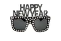 Produktbild: Widmann S.r.l. Verkleidungsmaske Brille 'Happy New Year', Schwarz - Silvester