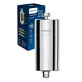 Produktbild: Philips Water Inline-Duschfilter mit 1 Ersatzkartusche – 50.000 L Kapazität, reduziert Chlor um bis zu 99%, passend für alle Standardschläuche und -armaturen, Chrom