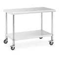 Produktbild: Royal Catering Edelstahl Arbeitstisch mit Rollen 60x120 cm Tragkraft 158 kg RCAT-120/60-W