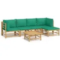 Produktbild: vidaXL 6-tlg Garten-Lounge-Set mit Grünen Kissen Bambus Modell 4