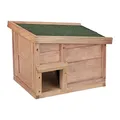 Produktbild: Relaxdays Igelhaus, Holz, Igelhotel mit Boden, 2 Kammern, Winterquartier für Igel, Garten, HBT: 30x40x34 cm, hellbraun