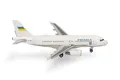 Produktbild: Herpa Modellflugzeug Ukraine Government Airbus A319 ACJ, Miniatur im Maßstab 1:500, Sammlerstück, Flugzeug Modell ohne Standfuß, Metall