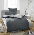 Produktbild: Biberna Melange Flanell-Wendebettwäsche 0840500-020, Größe 135x200 cm, titanium