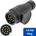 Produktbild: 13poliger Adapter Stecker Anhängerkupplung KFZ 13 pol Auto Steckdose 12V Verbind