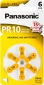 Produktbild: Panasonic PR10 Hörgerätebatterien PR-10/6LB, Hörgerätezellen Zink Air 6er Rad