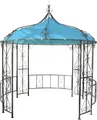 Produktbild: Pergola Almeria, Rundpavillon Garten Pavillon, stabiles Stahl-Gestell Ø 3m türkis