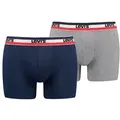 Produktbild: Levi's® Boxershorts LEVIS MEN SPW LOGO BOXER BRIEF ORG 2P (Packung, 2er Pack) mit breitem Logobund blau L