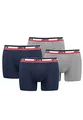 Produktbild: Levi's Sportswear Logo Herren Boxershorts Unterwäsche aus Bio-Baumwolle im 4er Pack, Farbe:Dress Blues, Bekleidungsgröße:L