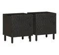 Produktbild: vidaXL Nachttisch Nachttische 2 Stk. Schwarz 40x33x46 cm Massivholz (2-St)