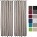 Produktbild: 2er Set Beautissu Kräuselband Vorhang Amelie Luna thermo 140x245cmSand