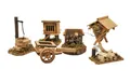 Produktbild: Krippenzubehör 6-teilig Brunnen Holz Wagen Stall Krippe Zubehör für Krippen