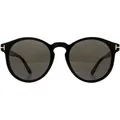 Produktbild: Tom Ford Runde Unisex-Sonnenbrille glänzend schwarz grau rauch