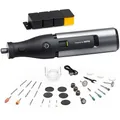Produktbild: HOTO 12V Multifunktionswerkzeug Set inkl. 37 Zubehörteile, variable Drehzahl 5.000–35.000 U/min – zum Schneiden, Schleifen, Gravieren, Polieren, Schärfen, Reinigen und Schnitzen
