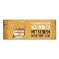 Produktbild: Hier wohnt ein Schreiner - mit seinem Meisterstück Metallschild XL