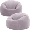 Produktbild: 2er Set icon Klassischer Sitzsack Bean Bag, Cord Kuschelstuhl Sitzsäcke Für Das Wohnzimmer, Lila - Hergestellt in Deutschland
