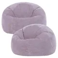 Produktbild: Icon Kingston Sitzsack Cord, Lila, 2er Pack, Sitzsack Erwachsene mit Füllung, Bean Bag, Cord Sessel, Lounge Sessel, Lounge Stuhl, Schlafzimmer, Wohnzimmer, Wohnzimmer Möbel