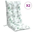 Produktbild: vidaXL Hochlehnerauflage, Gartenstuhl Auflagen 2 Stk. Blattmuster Oxford-Gewebe