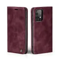 Produktbild: LBH Handyhülle für Samsung Galaxy A52 / A52 5G / A52s 5G in Weinrot mit Karten- und Geldfach Smartphone Hülle mit Standfunktion Flip Case Schutzhülle Magnetverschluss Vintage