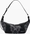 Produktbild: Damen Tasche Schwarz mit Nieten und verstellbarem Schulterriemen