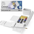 Produktbild: Winsor & Newton 0390639 Cotman Field Box Aquarellfarben Set, lebendige Wasserfarben mit hoher Lichtechtheit, große Farbauswahl, Alterungsbeständig - 12 Farben in 1/2 Näpfen, Mischpalette, Wassertank