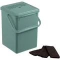 Produktbild: Rotho Mülleimer 1779905092 Komposteimer, grün, Kunststoff, geruchssicher durch Aktivkohle, 9Liter