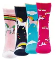 Produktbild: TippTexx 24 6 Paar Kinder Thermo Stoppersocken, ABS Socken für Mädchen und Jungen, Ökotex Standard, Strümpfe mit Noppensohle, viele Muster (Einhorn, 35-38)