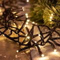 Produktbild: hellum LED Lichterkette außen Cluster, 1,14m 144 LED Cluster Lichterkette warmweiß Timer, 8 Funktionen Strombetrieben indoor & outdoor, Weihnachtsbaumbeleuchtung Kabel <59 lm 578461