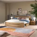 Produktbild: Mid.you Schlafzimmer, Grau, Eiche Artisan, Holzwerkstoff, 3-teilig, 284x87x205 cm, mit Schubkästen, für Lattenrost geeignet, Schlafzimmer, Schlafzimmer Komplett