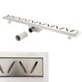Produktbild: Duschrinne MCW-D94c, Bodenablauf Abflussrinne Duschablauf, Edelstahl Siphon 50-120cm ~ 110cm