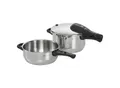Produktbild: WMF Schnellkochtopfset Perfect, Edelstahl, Metall, 2-teilig, 4,5 L, abnehmbare Griffe, 2-Stufen-Garregler, Kochen, Töpfe, Schnellkochtöpfe
