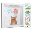 Produktbild: GLÜCKSWOLKE - Spardose Kinder, Motiv Wunscherfüller, Geldgeschenke Verpackung für Geburtstag, Geld Geschenk Geburt Baby, Sparschwein groß, 3D Bilderrahmen Sparkasse, Sparbüchse Junge Mädchen