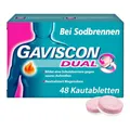 Produktbild: GAVISCON Dual 250 mg / 106,5 mg / 187,5 mg Kautabletten – Bei Sodbrennen und Magendruck – Wirkt bis zu 4 Stunden – Packung mit 48 Tabletten