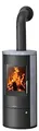 Produktbild: JUSTUS Austin Kaminofen 7 kW für Scheitholz und Kohlebriketts Speckstein-Schwarz