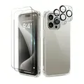 Produktbild: Premium 5-in-1 Schutzset für Apple iPhone 13 Pro – 2× Displayschutz, 2× Kameraschutz, 1× Hülle – Komplettschutz transparent