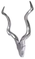 Produktbild: FINEBUY Wanddekoobjekt SuVa1239_1 Hirschgeweih Wanddekoration Alu Aluminium Silber Geweih (Große Wanddeko Hirschkopf Geweih aus Metall), Deko Hirschgeweih Aluminium 80 cm Silber modern