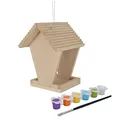 Produktbild: Eichhorn 100004582 Outdoor-100004582-Futterhaus aus Holz, zum Zusammenbauen und Bemalen, inkl. Pinsel und Farben, 14x14x24cm Lindenholz, DIY, Bunt