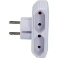 Produktbild: Euro-Adapter 2-fach flach weiss Reiseadapter Stromadapter Stecker