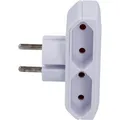 Produktbild: Euro-Adapter 2-fach flach weiss Reiseadapter Stromadapter Stecker