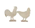 Produktbild: Viana Osterhase Deko Hühner Tischdeko Ostern Holz Vintage Landhaus 19cm 2er-Set, 2 St