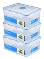 Produktbild: LocknLock: 3x Dose rechteckig 5,5 l mit Ablaufgitter (HPL836/3)