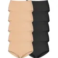 Produktbild: Taillenslip PETITE FLEUR, Damen, Gr. 40/42, schwarz (beige, schwarz), Single Jersey, Obermaterial: 95% Baumwolle, 5% Elasthan, unifarben, körpernah, Unterhosen Taillenslip, aus elastischer Baumwolle, Topseller