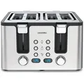 Produktbild: Arendo Toaster, 4 kurze Schlitze, für 4 Scheiben, 1750 W, Automatik, Edelstahl, Wärmeisolierendes Doppelwandgehäuse