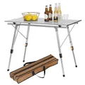 Produktbild: WOLTU Campingtisch Klapptisch aus Alu Gartentisch Balkontisch Reisetisch zusammenklappbar, mit Packtasche, Höhenverstellbar, 90x52.2X(45-69) cm