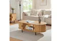 Produktbild: en.casa Couchtisch, »Tvedestrand« mit 2 Türen Metallbeine 120x55x40 cm Natur