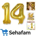 Produktbild: Festlicher XXL Zahlenballon 14 Gold -  Qualität für unvergessliche Feiern