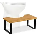 Produktbild: Relaxdays Toilettenhocker, Stuhlgang Unterstützung, WC Hocker Erwachsene, Bambus, HBT: 18 x 44,5 x 23 cm, natur/schwarz