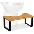 Produktbild: Relaxdays Toilettenhocker, Stuhlgang Unterstützung, Wc Hocker Erwachsene, Bambus, Hbt: 18 X 44,5 X 23 Cm, Natur/schwarz