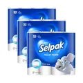 Produktbild: Selpak Toilettenpapier 3-lagig, 4480 Blatt Klopapier 100% reine Zellulose, Extra Weich und Stark, Toilet Paper, Wc Papier, 96 Rollen (3x32 Rollen)