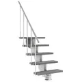 Produktbild: Dolle Außentreppe Gardenstep 80cm breit 5 Stufen Trimax grau 92,5-112,5cm Steigungshöhe mit Geländer